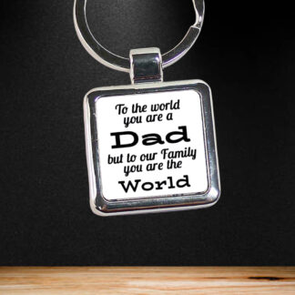 Father's Day Metal Keychain - Square Design